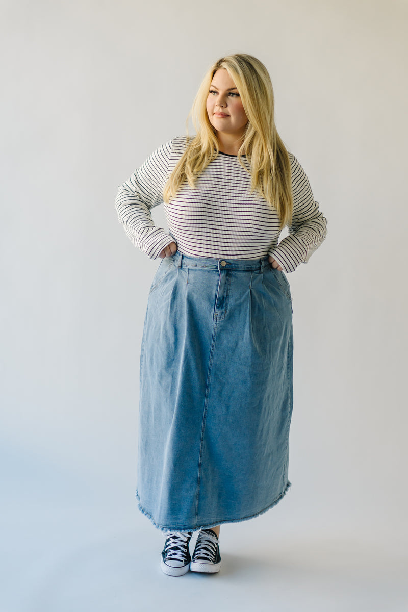 Buy Agnes Orinda Women's Plus Size Denim Skirts Button Front Elastic Waist  Back Split a Line Jean Skirt, Blue, 4X at Amazon.in