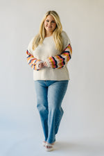 The Reden Woven Striped Sweater in Ivory Multi