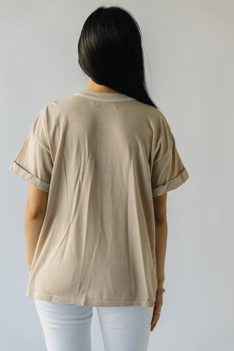 The February Violet Tee in Sand
