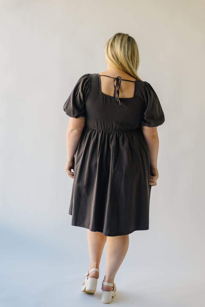 The Remerton Tie Detail Dress in Charcoal