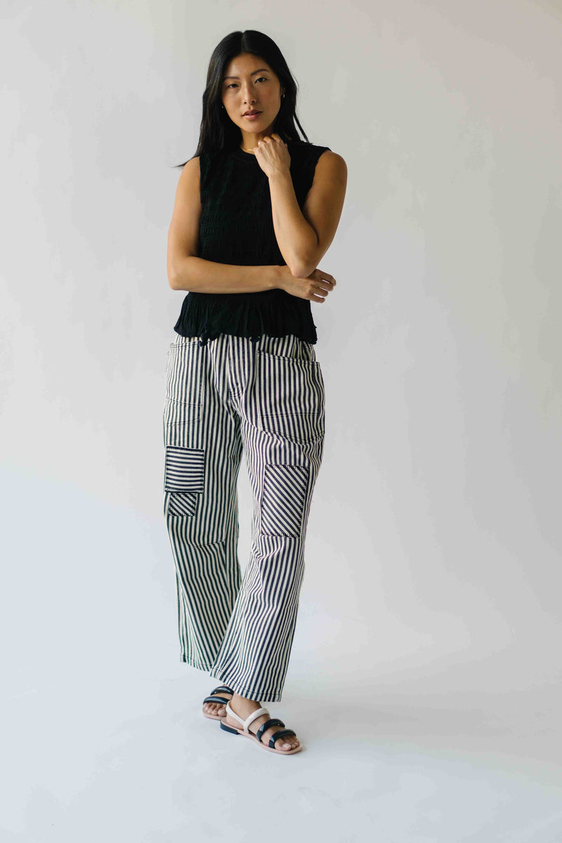 The Tate Smocked Tank in Black