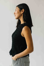 The Tate Smocked Tank in Black