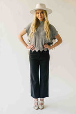 The Abbie Scallop Edge Sweater Vest in Grey