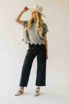 The Abbie Scallop Edge Sweater Vest in Grey