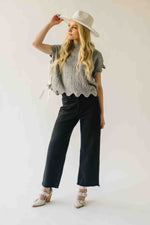 The Abbie Scallop Edge Sweater Vest in Grey
