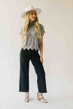 The Abbie Scallop Edge Sweater Vest in Grey
