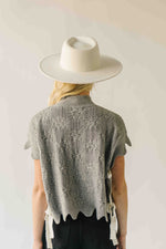 The Abbie Scallop Edge Sweater Vest in Grey