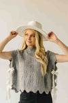 The Abbie Scallop Edge Sweater Vest in Grey