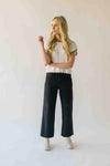The Shelly Scallop Edge Sweater in Ivory + Black