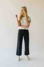 The Shelly Scallop Edge Sweater in Ivory + Black