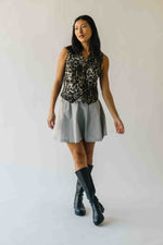The Maygen Button-Up Vest in Leopard