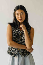 The Maygen Button-Up Vest in Leopard