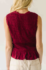 The Tate Smocked Tank in Burgundy