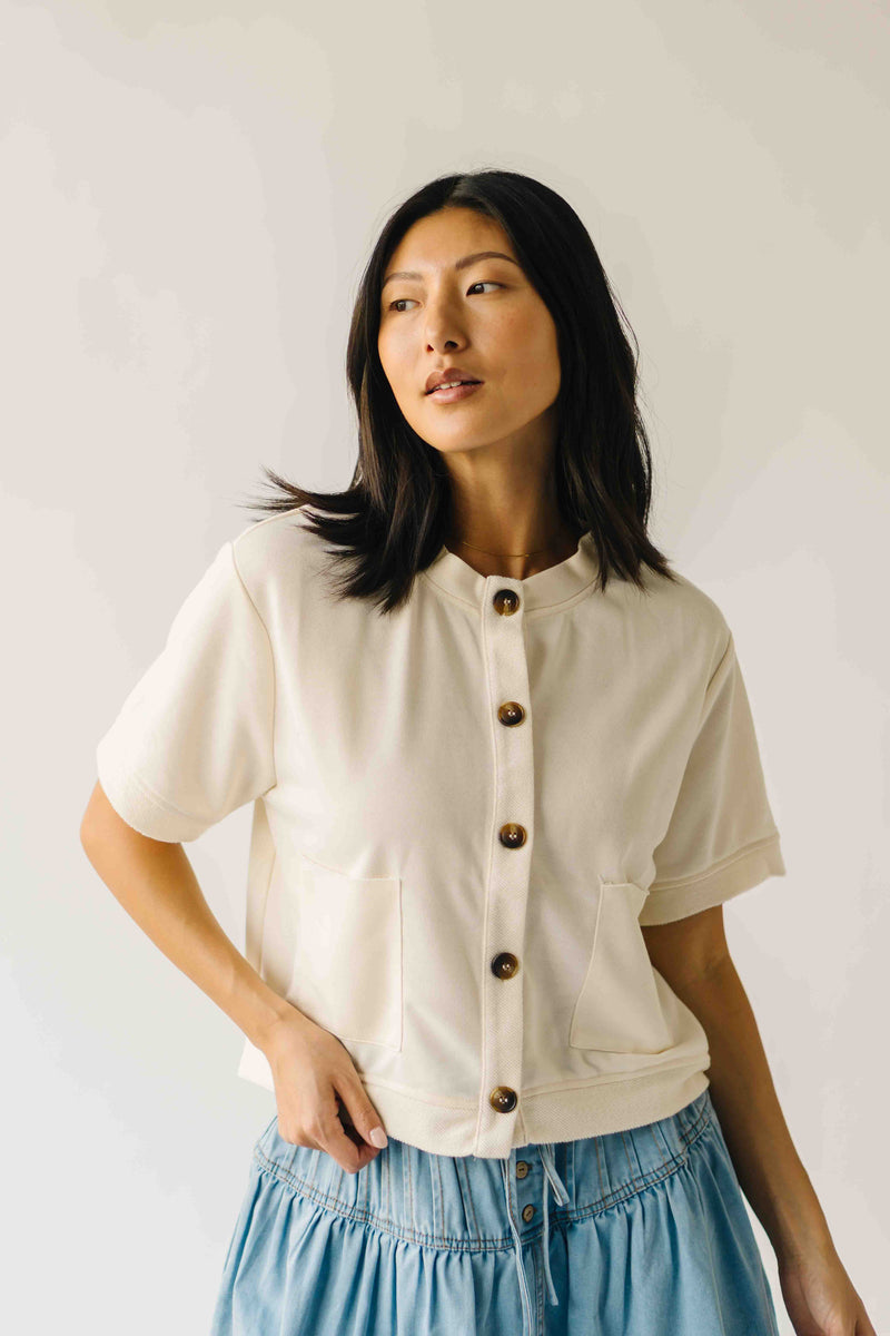 The Quinton Button-Up Blouse in Cream