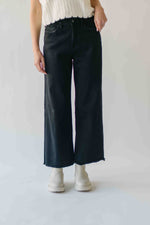 The Mally Wide Leg Crop Jean in Black