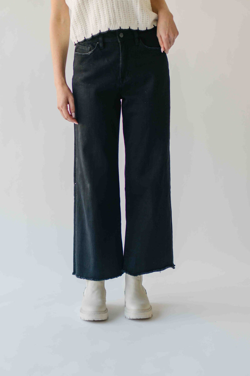 The Mally Wide Leg Crop Jean in Black