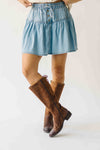 The Adina Flare Skort in Light Denim