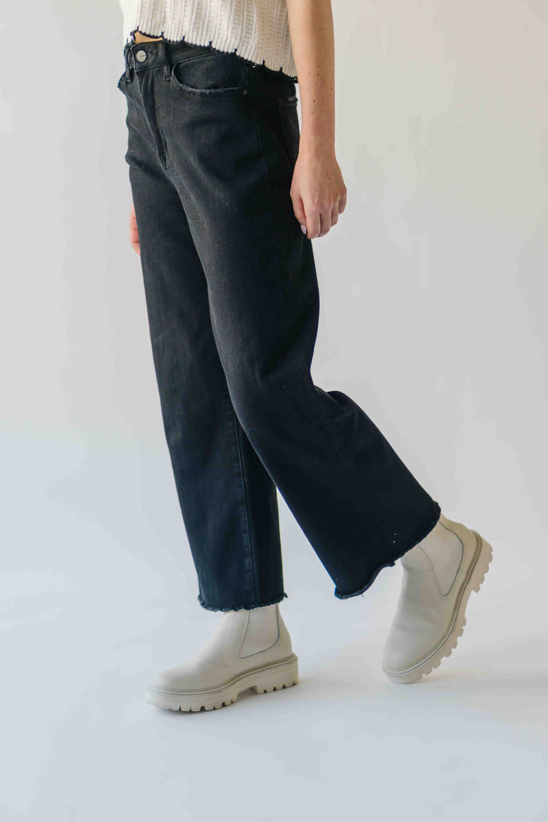 The Mally Wide Leg Crop Jean in Black