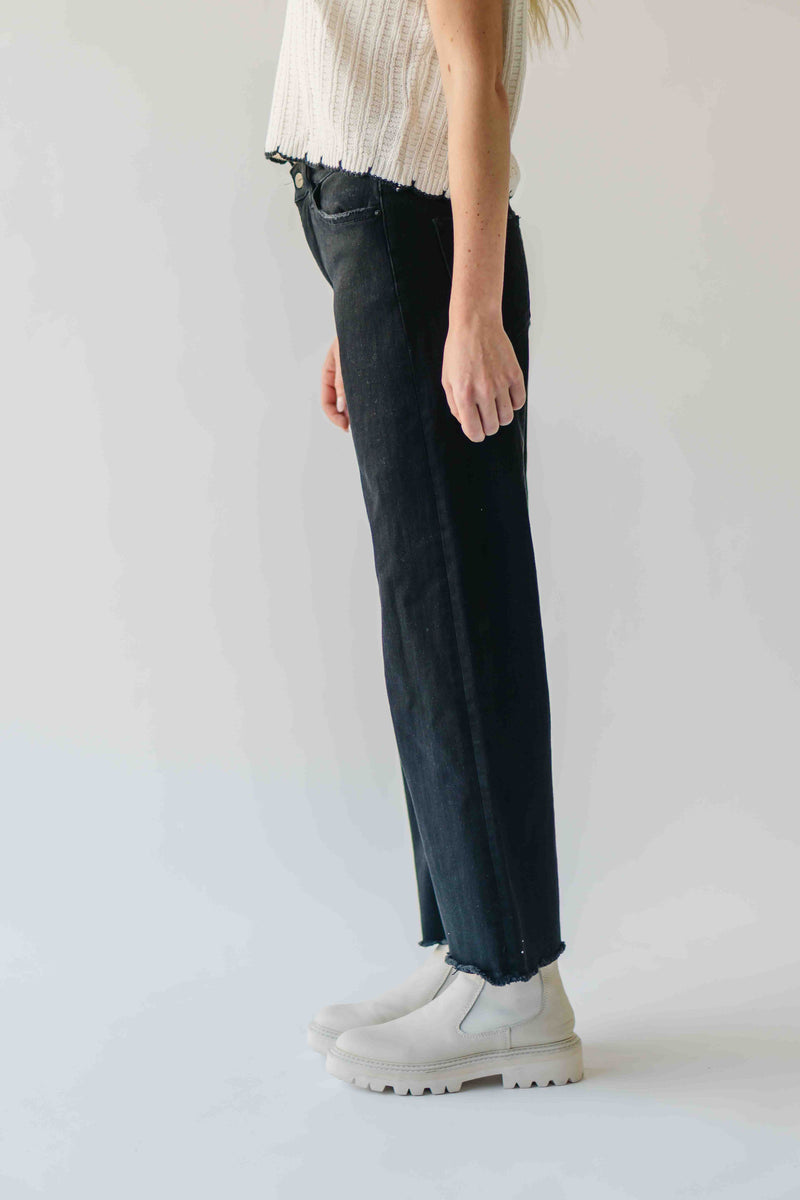 The Mally Wide Leg Crop Jean in Black