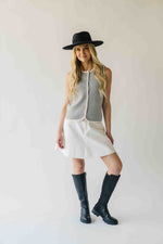 The Georgina Button-Up Sweater Vest in Heather Grey