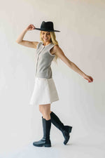 The Georgina Button-Up Sweater Vest in Heather Grey