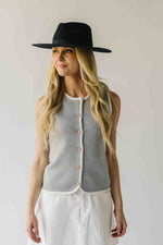 The Georgina Button-Up Sweater Vest in Heather Grey