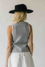 The Georgina Button-Up Sweater Vest in Heather Grey