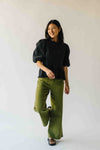 The Vail Scallop Detail Wide Leg Pant in Olive