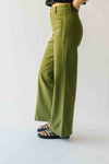 The Vail Scallop Detail Wide Leg Pant in Olive
