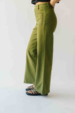 The Vail Scallop Detail Wide Leg Pant in Olive