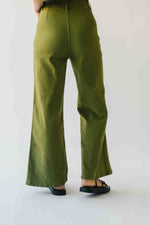 The Vail Scallop Detail Wide Leg Pant in Olive