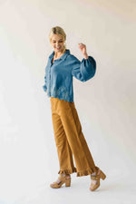 The Layna Ruffle Hem Pant in Mocha