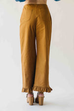 The Layna Ruffle Hem Pant in Mocha