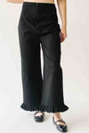 The Layna Ruffle Hem Pant in Black