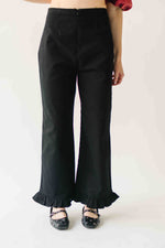 The Layna Ruffle Hem Pant in Black
