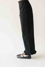 The Layna Ruffle Hem Pant in Black