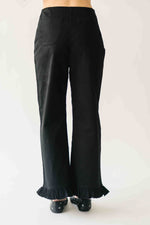 The Layna Ruffle Hem Pant in Black