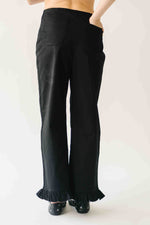 The Layna Ruffle Hem Pant in Black