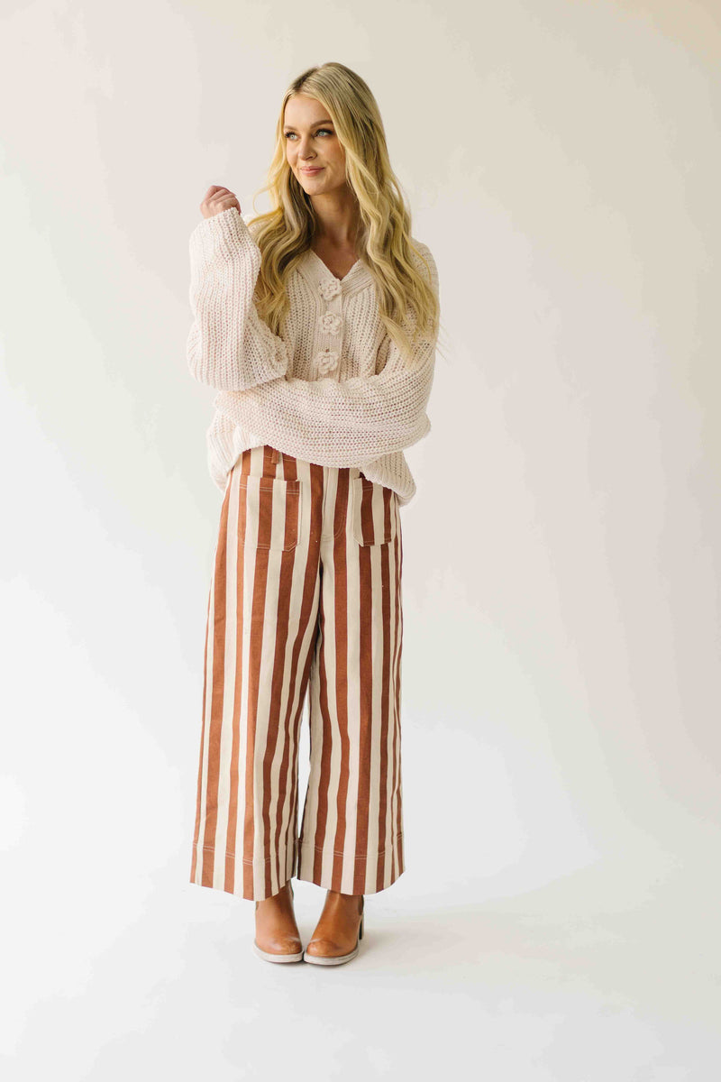 The Neely Pocket Detail Pant in Brick Stripe
