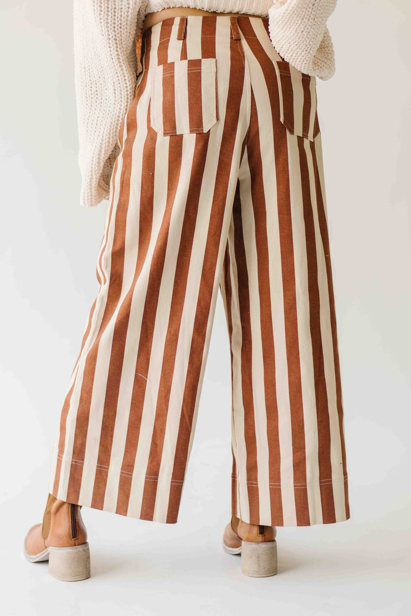 The Neely Pocket Detail Pant in Brick Stripe