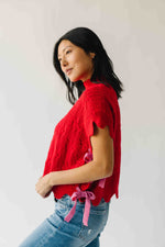 The Abbie Scallop Edge Sweater Vest in Red
