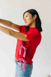 The Abbie Scallop Edge Sweater Vest in Red