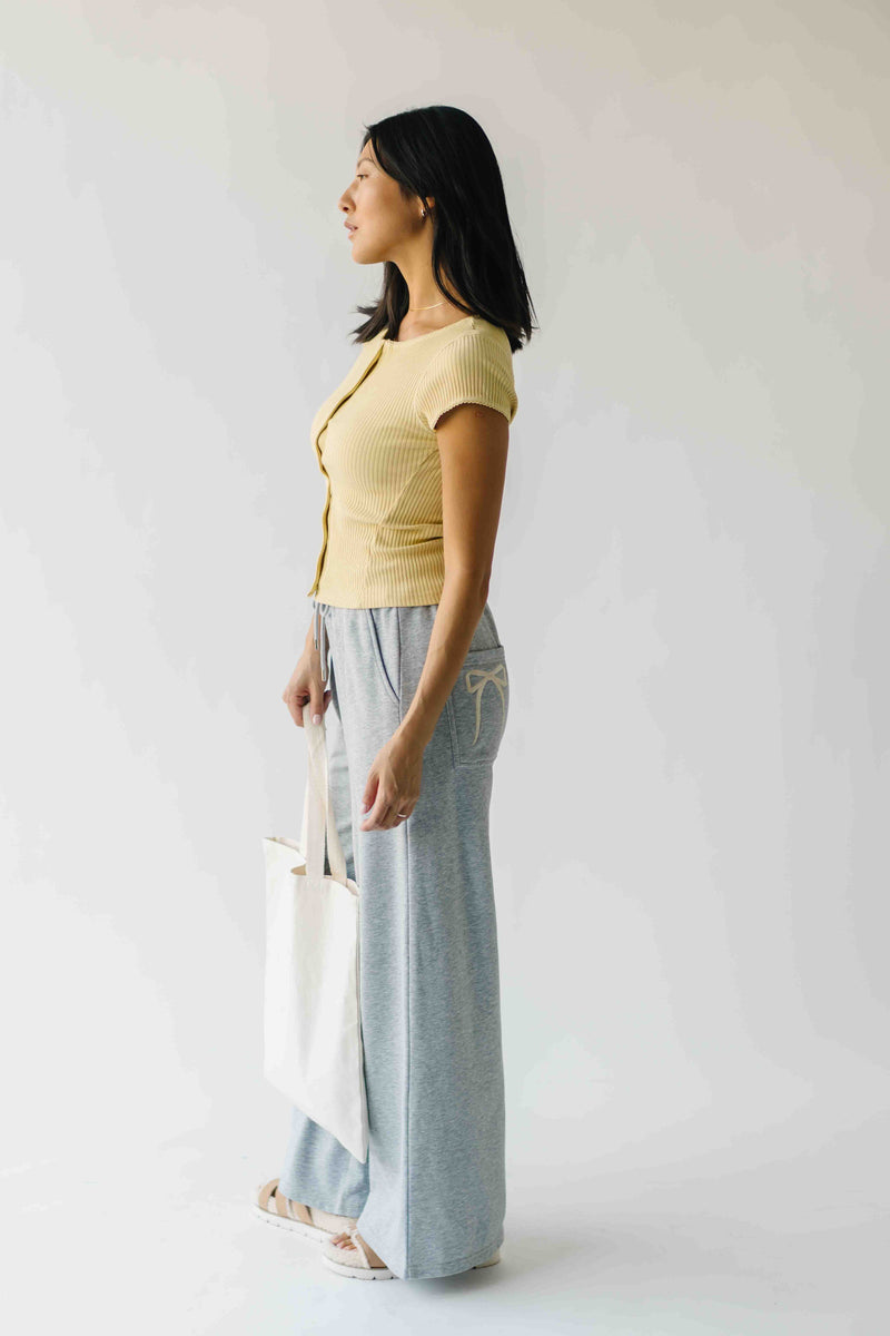The Grayden Bow Pocket Detail Pant in Heather Grey
