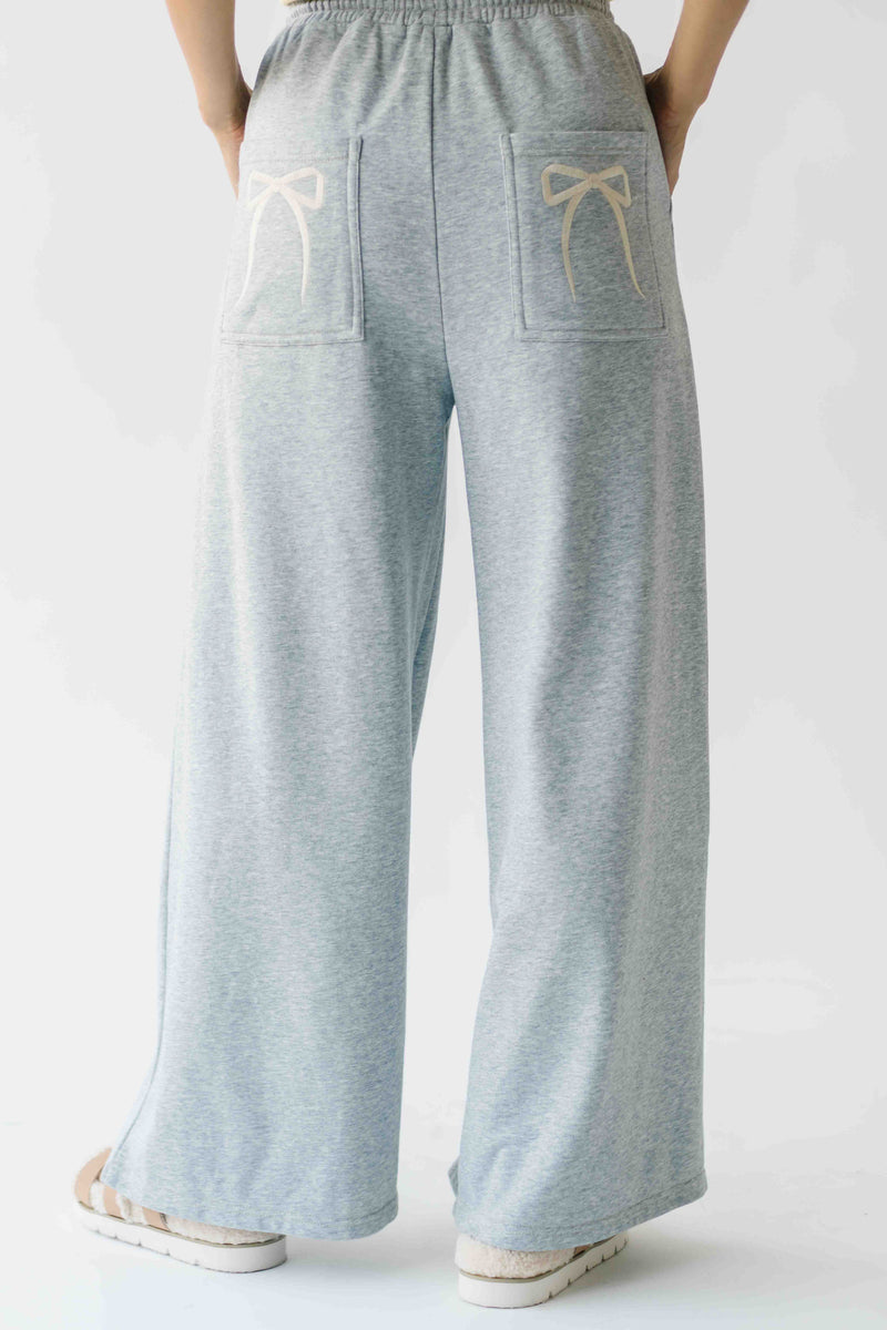 The Grayden Bow Pocket Detail Pant in Heather Grey