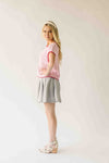 The Shelly Scallop Edge Sweater in Pink + Red