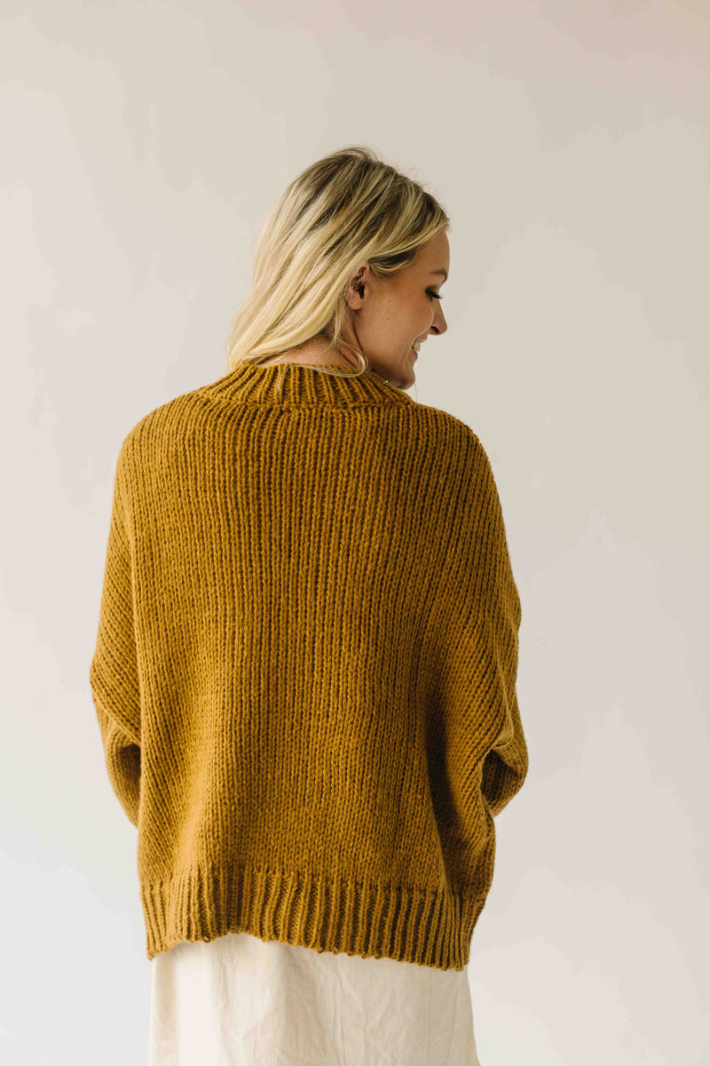 The Dorlando Knit Floral Sweater in Camel