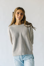 The Hominick Textured Mock Neck Sweater in Stone