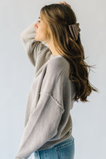 The Hominick Textured Mock Neck Sweater in Stone