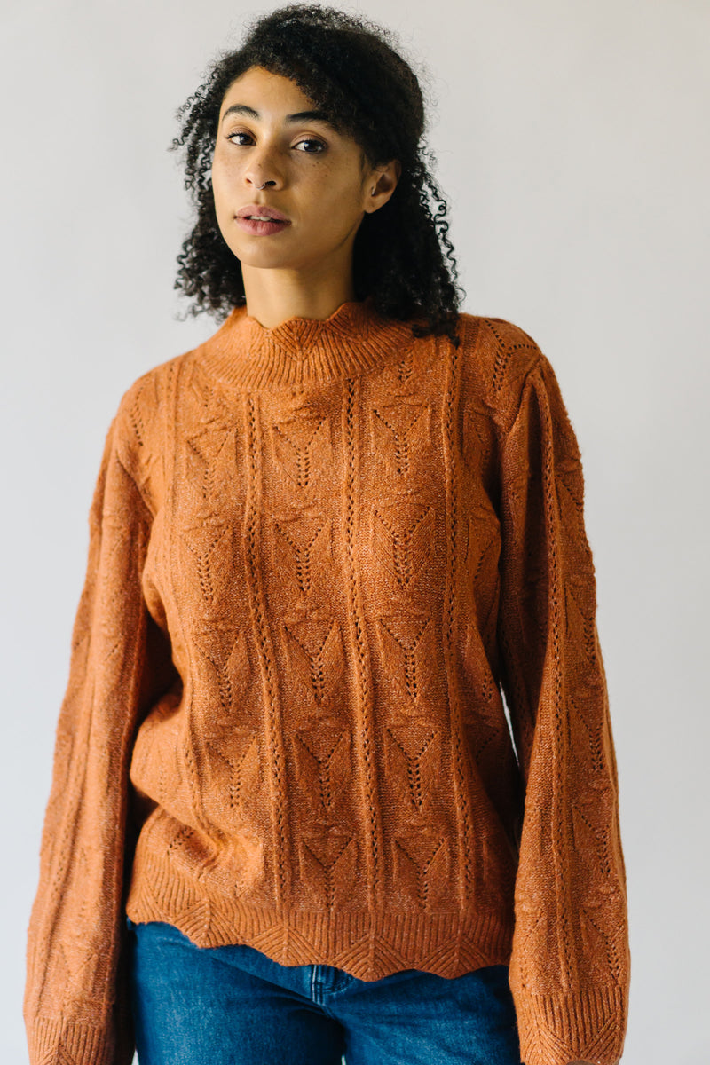 The Haymond Textured Sweater in Rust