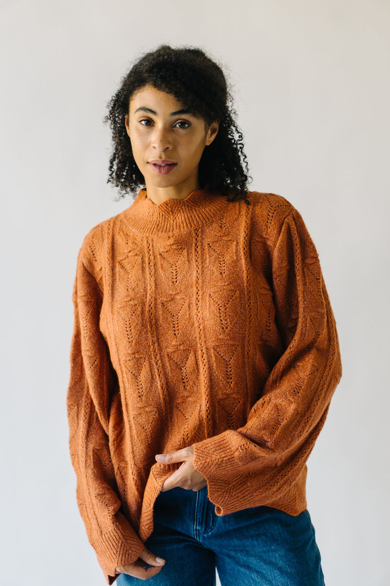 The Haymond Textured Sweater in Rust